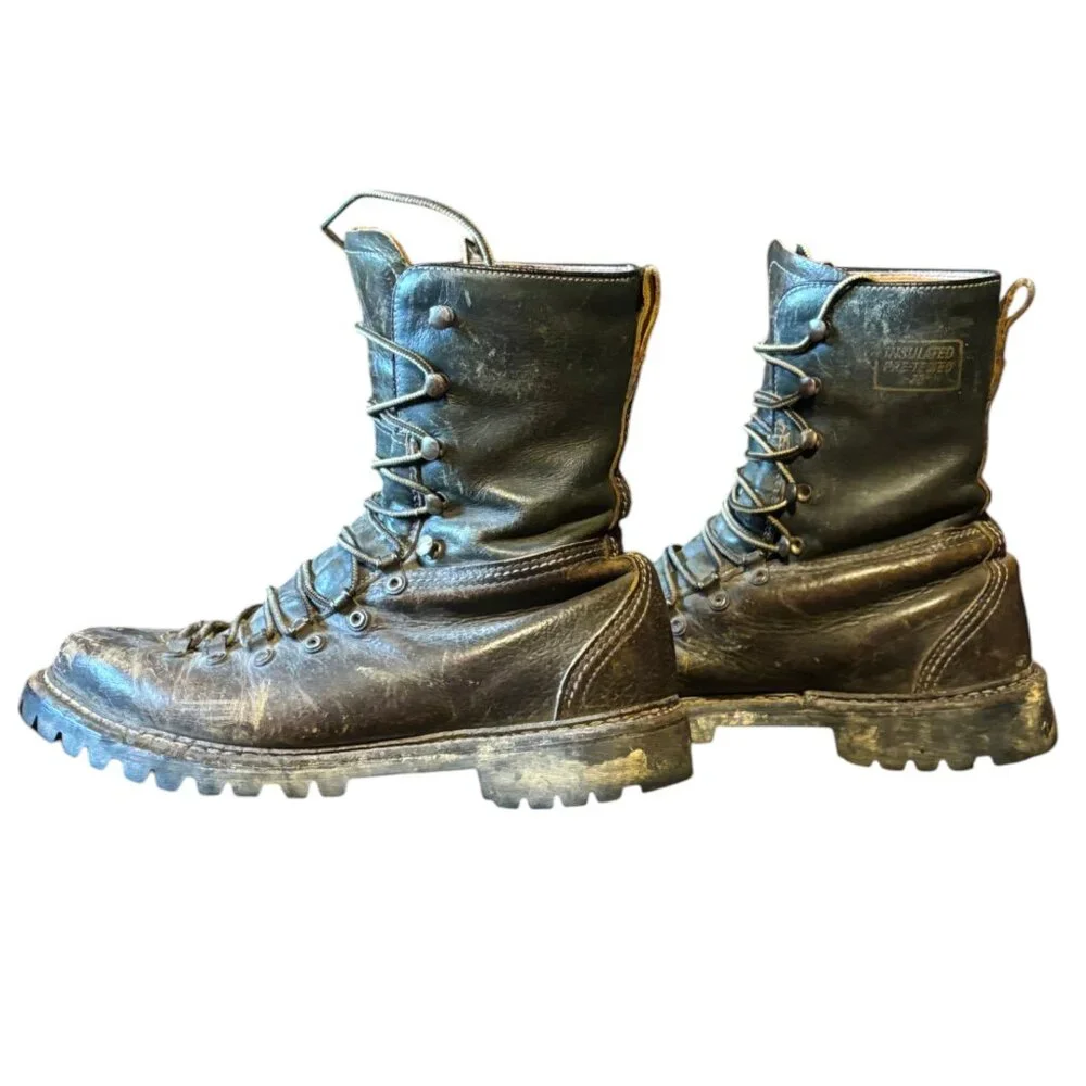 Vintage 70s Herman Survivor‎ Gun Boots Hunting Size 7 Vibram Soles USA Made